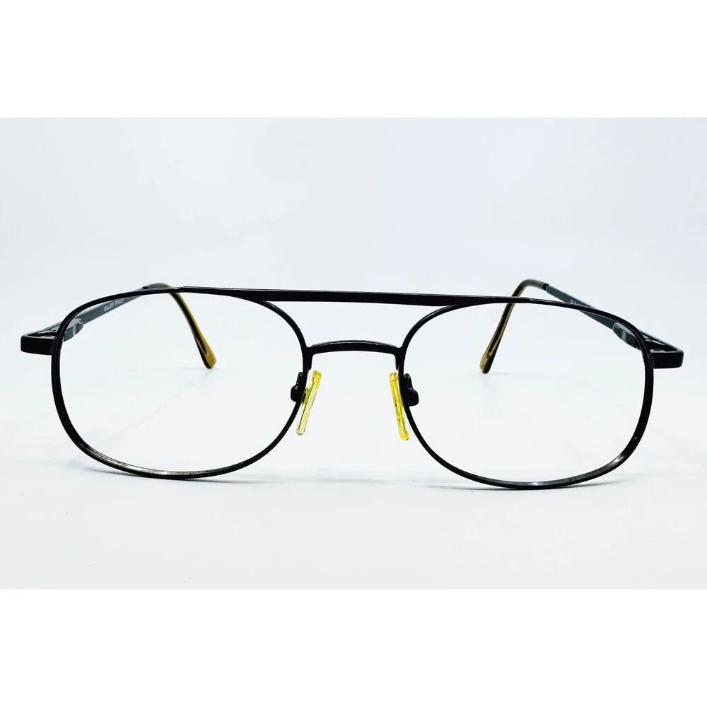 Gallery Stanley Eyeglass Frames Mens Black Aviator Double Bridge 52-18-140